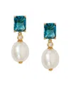 Nadri Blue Lagoon Mixed Stone Drop Earrings In 18k Gold Plated In Gold