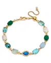 Nadri Blue Lagoon Mixed Stone Flex Bracelet In 18k Gold Plated In Blue