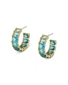 Nadri Blue Lagoon Ombre Stone Hoop Earrings In 18k Gold Plated In Blue