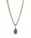 Nadri Blue Lagoon Pave & Stone Pendant Necklace In 18k Gold Plated, 24 In Gold