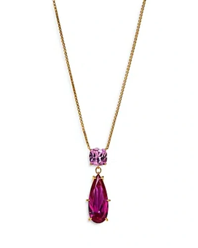 Nadri Blushing Color Cubic Zirconia & Pear Shape Stone Pendant Necklace, 16-18 In Gold