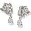 Nadri Bonne Anne Cubic Zirconia Climber Earrings In Silver