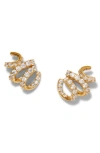 Nadri Bonne Anne Cubic Zirconia Ribbon Stud Earrings In Gold