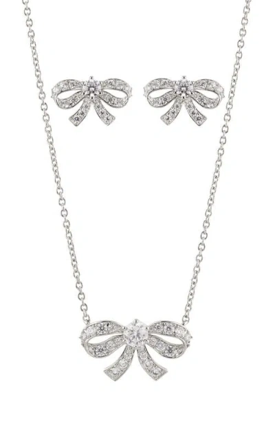 Nadri Bow Necklace & Earrings Set In Gold