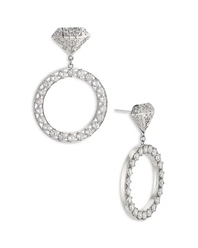Nadri Bride Crystal Circle Earrings In Silver