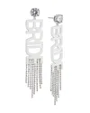 Nadri Bride Crystal Fringe Earrings In Silver/white