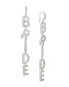 Nadri Bride Crystal Linear Earrings In Silver