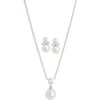 Nadri Bridesmaids Cubic Zirconia & Faux Pearl Stud Earrings & Necklace Set
