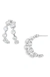 Nadri Brooklyn Cubic Zirconia Double Row Hoop Earrings In Metallic