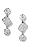Nadri Brooklyn Cubic Zirconia Trio Mini Linear Earrings