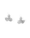 Nadri Btrx Mixed Cubic Zirconia Cluster Stud Earrings In Rhodium Plated In Silver