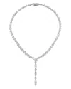 Nadri Btrx Mixed Cubic Zirconia Lariat Necklace In Rhodium Plated, 16 In Silver