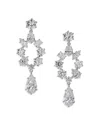 Nadri Btrx Mixed Cubic Zirconia Open Chandelier Earrings In Rhodium Plated In Silver