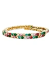 Nadri Bubbly Mixed Stone Coil Bracelet In 18k Gold Plated In Multi