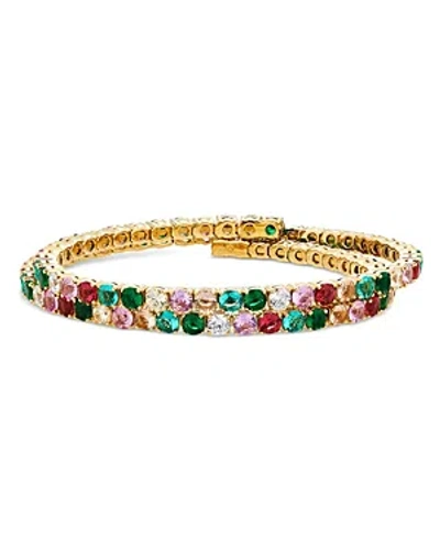 Nadri Bubbly Mixed Stone Coil Bracelet In 18k Gold Plated In Multi