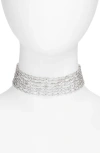 Nadri Cabaret Cubic Zirconia Choker Necklace In Rhodium