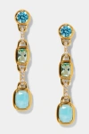 Nadri Cabarete Triple Drop Multi Earrings In Gold
