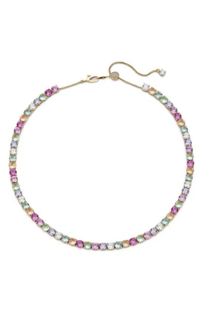Nadri Candy Crush Crystal Tennis Necklace In Gold/multi Crystal