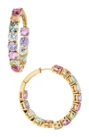 NADRI CANDY CUBIC ZIRCONIA INSIDE OUT HOOP EARRINGS