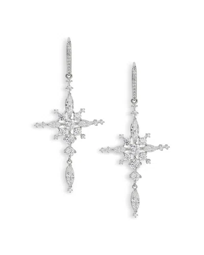 Nadri Cassi Cubic Zirconia Cross Cluster Drop Earrings In Silver