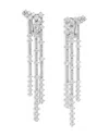 Nadri Cassi Cubic Zirconia Fringe Cluster Statement Earrings In Silver