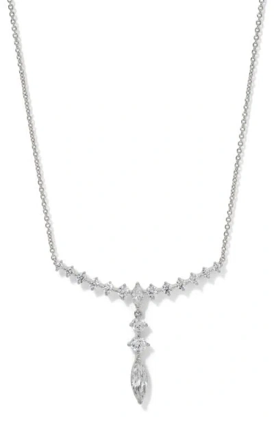 Nadri Cassi Cubic Zirconia Frontal Necklace In Metallic