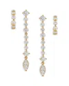 Nadri Cassi Cubic Zirconia Hoop & Dangle Drop Earrings, Set Of 2 In Gold