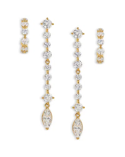 NADRI CASSI CUBIC ZIRCONIA HOOP & DANGLE DROP EARRINGS, SET OF 2