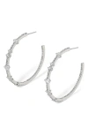 Nadri Cassi Cubic Zirconia Inside Out Hoop Earrings In Rhodium