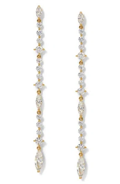 NADRI NADRI CASSI CUBIC ZIRCONIA LINEAR DROP EARRINGS