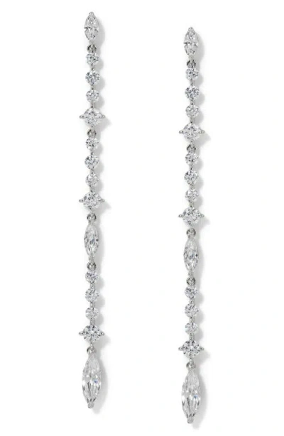 Nadri Cassi Cubic Zirconia Linear Drop Earrings In Neutral