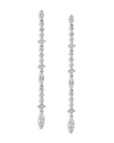 Nadri Cassi Cubic Zirconia Marquis & Round Linear Drop Earrings In Silver