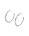 Nadri Cassi Cubic Zirconia Inside Out Hoop Earrings In Silver
