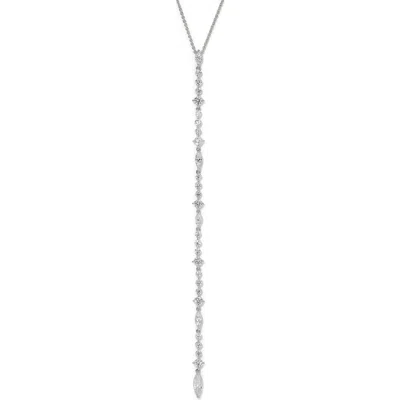 Nadri Cassi Extralong Cubic Zirconia Y-necklace In Rhodium