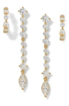 NADRI NADRI CASSI SET OF 2 HUGGIE HOOPS & LINEAR DROP EARRINGS