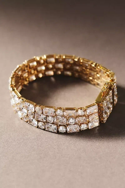 Nadri Charli Triple Line Crystal Bracelet In Gold