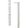 Nadri Chateau Cubic Zirconia Baguette Linear Drop Earrings In Rhodium