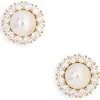 Nadri Chiara Faux Pearl & Cubic Zirconia Halo Stud Earrings In Neutral