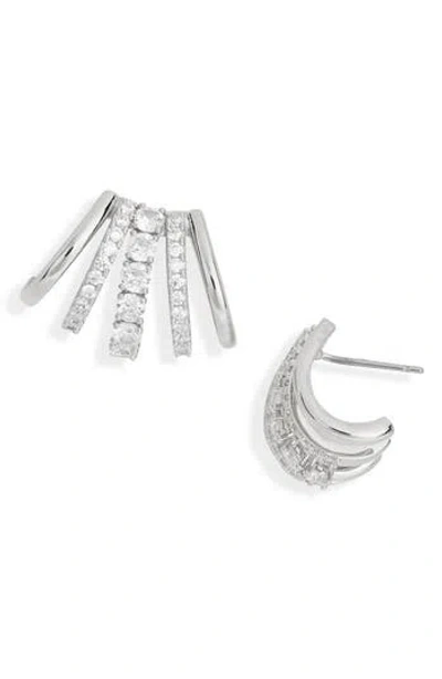 Nadri Cleo Cubic Zirconia Hoop Earrings In Metallic