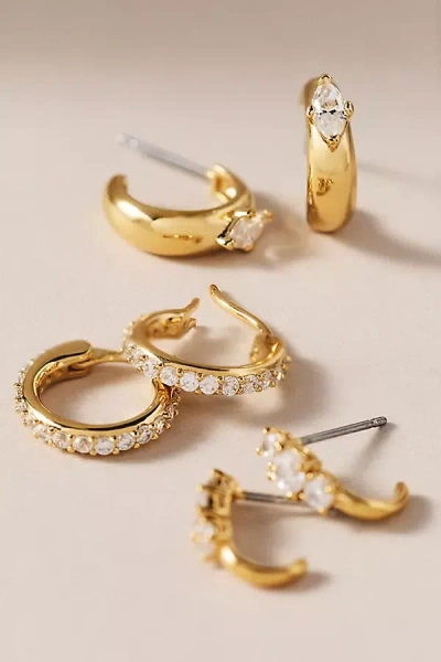 Nadri Cleo Daytime Hoops, Set Of 3 In Gold