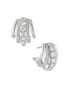 Nadri Cleo Mixed Hoop Earrings In Silver