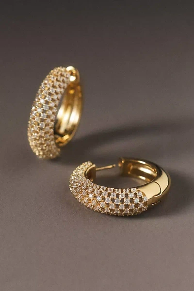 Nadri Cleo Pavé Hoop Earrings In Gold