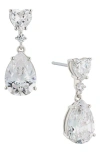 Nadri Cora Cubic Zirconia Drop Earrings In Silver