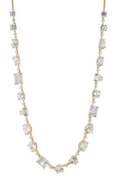 Nadri Cora Cubic Zirconia Frontal Necklace In Silver/gold