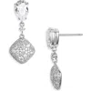 Nadri Crushed Pavé Cubic Zirconia Drop Earrings In Silver