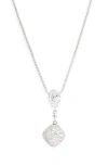 Nadri Crushed Pavé Cushion Pendant Necklace In Brown