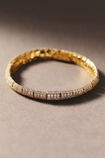 Nadri Crushed Pavé Dome Bracelet In Gold
