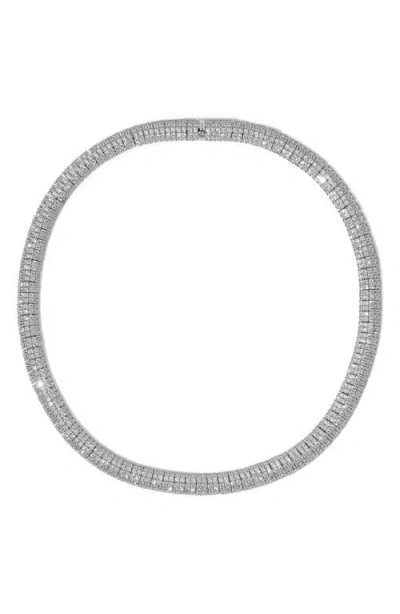 Nadri Crushed Pavé Dome Collar Necklace In Silver