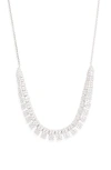 Nadri Crushed Pavé Frontal Necklace In Brown