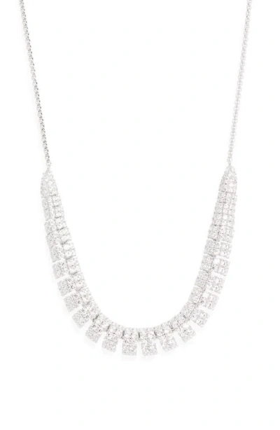 Nadri Crushed Pavé Frontal Necklace In Brown